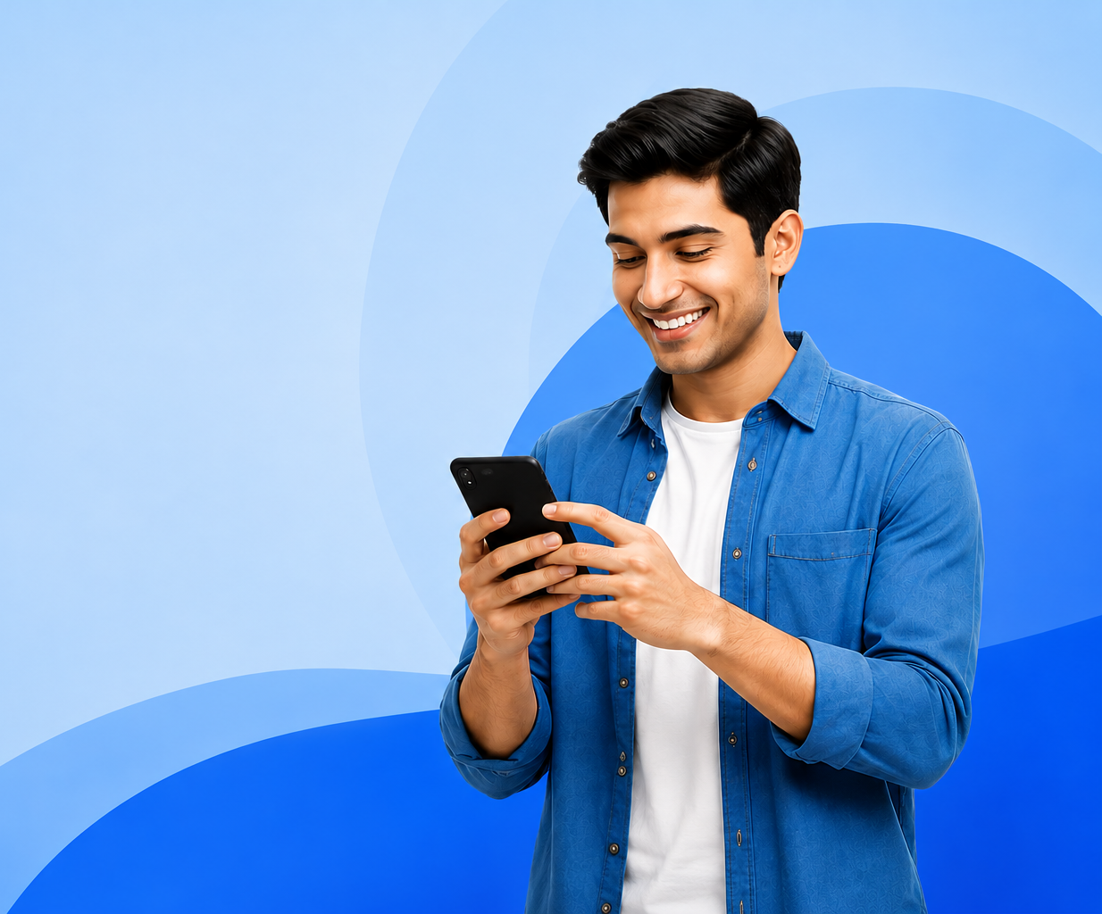 Young professional using a smartphone